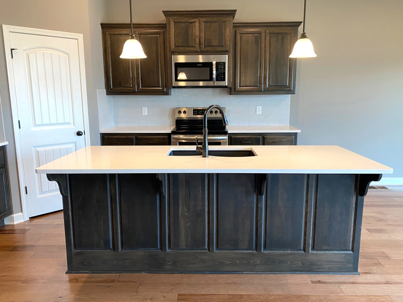 remodeled kitchen with cabinets